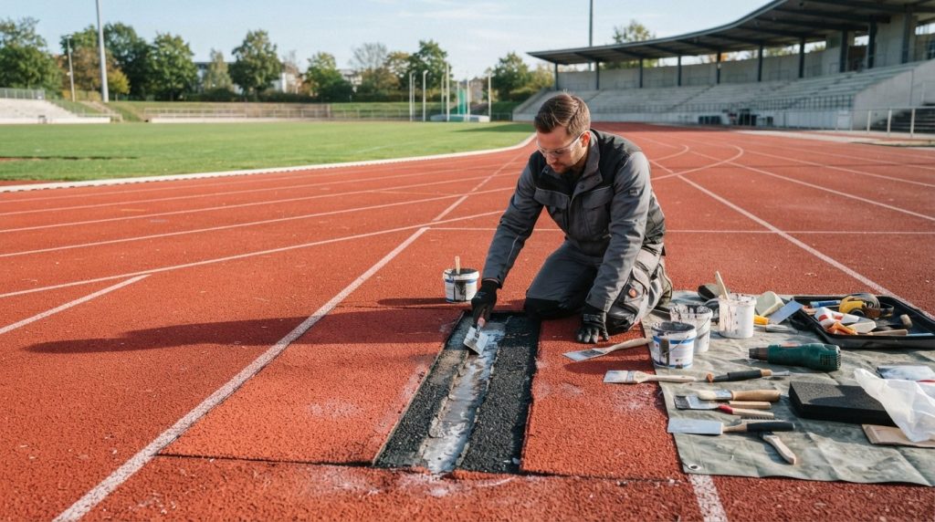 Tartanbelag Risse reparieren: Der Experten-Leitfaden für langlebige Sportböden 2026